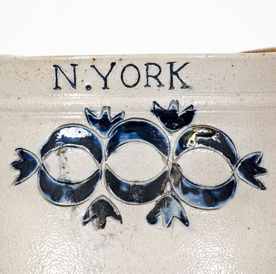 Extremely Rare and Important D. MORGAN / N. YORK Stoneware Jar, David Morgan, Corlears Hook, circa 1800