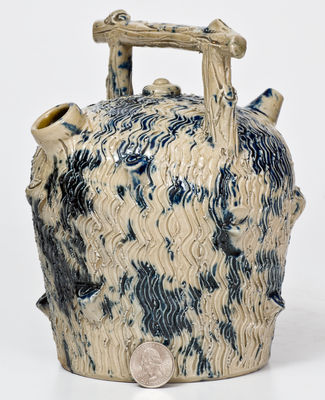 Rare and Fine Small-Sized Ohio Stoneware Harvest Jug