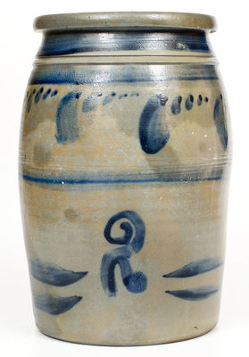 2 Gal. Western PA Stoneware Jar with Freehand Decoration