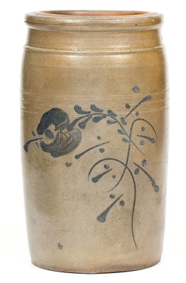 1 Gal. West Virginia Stoneware Jar with Slip-Trailed Floral Decoration