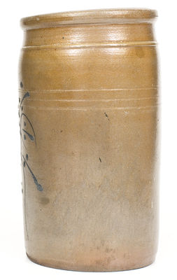 1 Gal. West Virginia Stoneware Jar with Slip-Trailed Floral Decoration