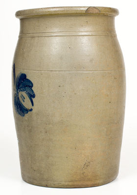 2 Gal. Western PA Stoneware Jar w/ Freehand Cobalt Floral Decoration