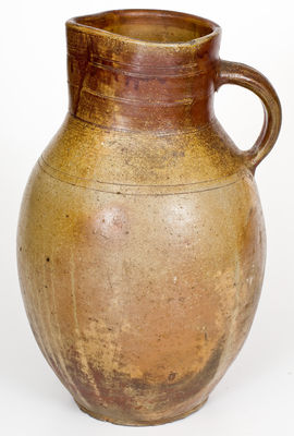 Very Rare Early Baltimore Brown-Dipped Stoneware Pitcher, circa 1810