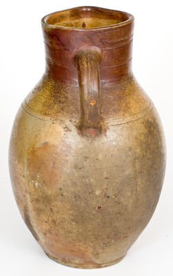 Very Rare Early Baltimore Brown-Dipped Stoneware Pitcher, circa 1810