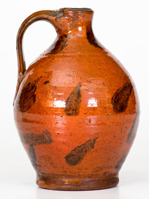 Fine Small-Sized Redware Jug w/ Splashed Manganese, possibly Eastern Tennessee origin