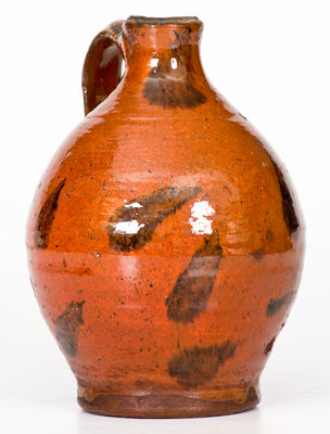 Fine Small-Sized Redware Jug w/ Splashed Manganese, possibly Eastern Tennessee origin