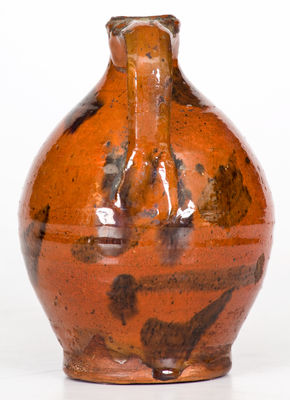 Fine Small-Sized Redware Jug w/ Splashed Manganese, possibly Eastern Tennessee origin