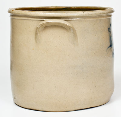 2 Gal. NORTON & FENTON / East Bennington, Vt. Stoneware Crock w/ Rabbit Decoration