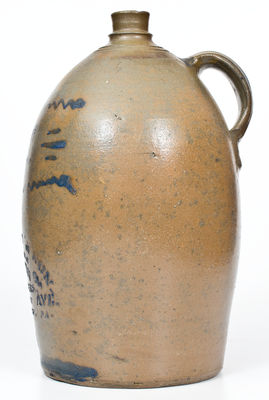 2 Gal. Western PA Stoneware Jug w/ PITTSBURGH, PA Liquor Advertising