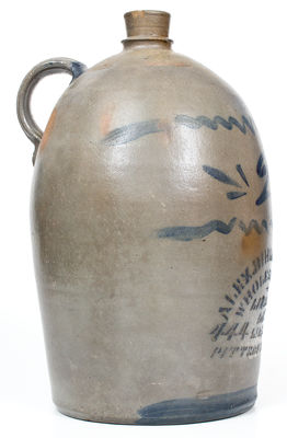 2 Gal. Western PA Stoneware Jug with PITTSBURGH Liquor Advertising