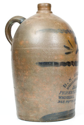 2 Gal. Western PA Stoneware Jug with PITTSBURGH Liquor Advertising
