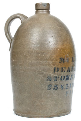 Rare Western PA DEALERS IN STONEWARE & C. / PITTSBURGH Stenciled Stoneware Advertising Jug