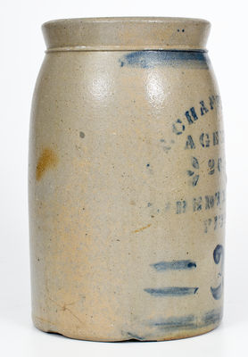 2 Gal. Western PA Stoneware Stenciled Pittsburgh Advertising Jar