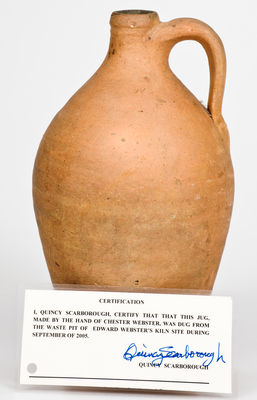 Quart-Sized Stoneware Jug, attributed to Edward Webster, Fayetteville, NC, circa 1820