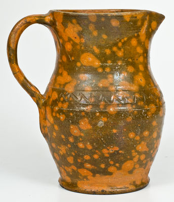 Attrib. Nathan Dicks, Randolph County, North Carolina Redware Pitcher