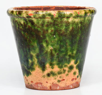 Slip-Decorated Pennsylvania Redware Flowerpot