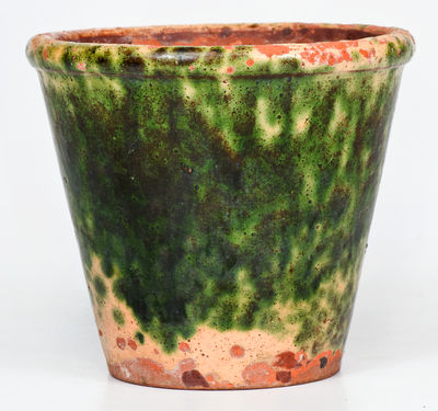 Slip-Decorated Pennsylvania Redware Flowerpot