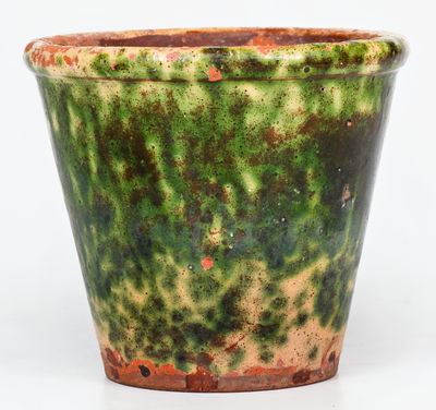 Slip-Decorated Pennsylvania Redware Flowerpot