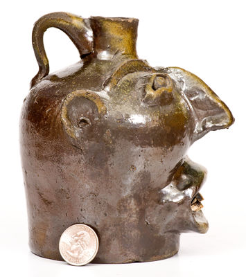 Fine attrib. Brown Pottery, Arden, North Carolina Stoneware Face Jug