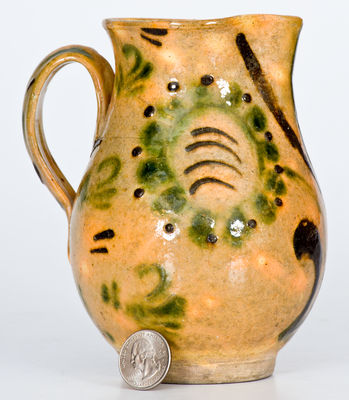 Fine Dated 1812 Slip-Decorated Redware Pitcher, probably Southern origin