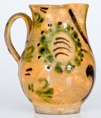 Fine Dated 1812 Slip-Decorated Redware Pitcher, probably Southern origin