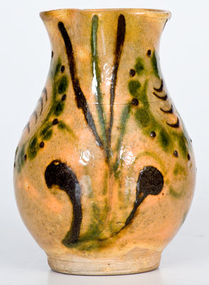 Fine Dated 1812 Slip-Decorated Redware Pitcher, probably Southern origin