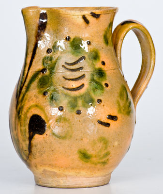 Fine Dated 1812 Slip-Decorated Redware Pitcher, probably Southern origin