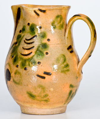Fine Dated 1812 Slip-Decorated Redware Pitcher, probably Southern origin