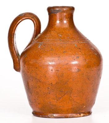 Fine Small-Sized North Carolina Moravian Redware Jug, late 18th / early 19th century
