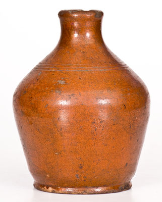 Fine Small-Sized North Carolina Moravian Redware Jug, late 18th / early 19th century