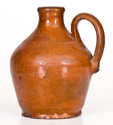 Fine Small-Sized North Carolina Moravian Redware Jug, late 18th / early 19th century