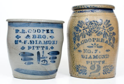 Lot of Two: W. D. COOPER & BRO. / PITTSBURGH Stoneware Advertising Jars