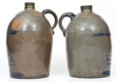 Lot of Two: Western PA Stoneware Jugs with Stenciled PITTSBURGH Liquor Dealers Advertising