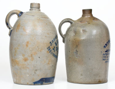 Lot of Two: Western PA Stoneware Jugs w/ Stenciled PITTSBURGH Liquor Dealer Advertising