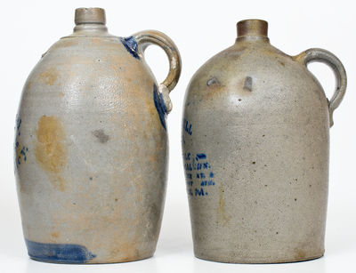 Lot of Two: Western PA Stoneware Jugs w/ Stenciled PITTSBURGH Liquor Dealer Advertising