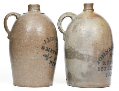 Lot of Two: Western PA Stoneware Jugs w/ PITTSBURGH, PA Advertising