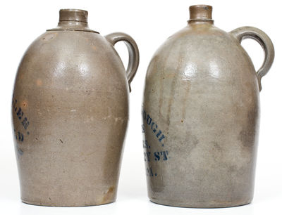 Lot of Two: Western PA Stoneware Jugs w/ PITTSBURGH, PA Advertising