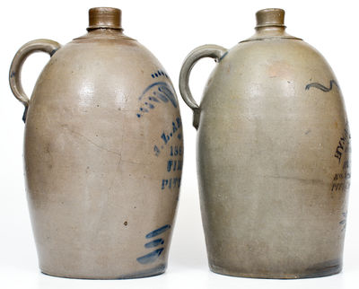Lot of Two: Western PA Stoneware Jugs with Stenciled PITTSBURGH Advertising