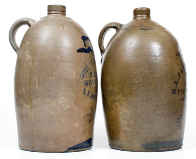 Lot of Two: Western PA 2 Gal. Stoneware Jugs w/ Stenciled PITTSBURGH Advertising