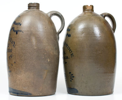 Lot of Two: Western PA 2 Gal. Stoneware Jugs w/ Stenciled PITTSBURGH Advertising
