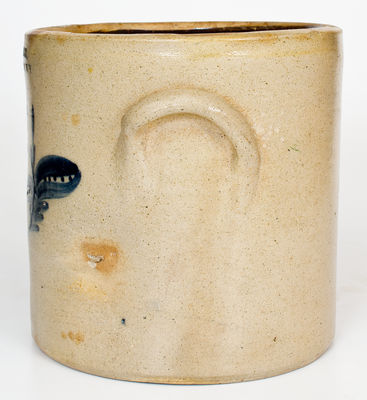 2 Gal. J. HEISER / BUFFALO, NY Stoneware Crock with Dotted Floral Decoration