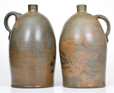 Lot of Two: Western PA Stoneware Jugs w/ Stenciled PITTSBURGH Liquor Advertising