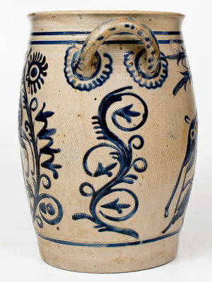 Exceptional Westerwald German Stoneware Jar w/ Leaping Stag Designs