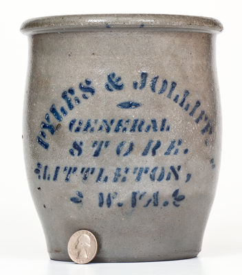 Unusual Littleton, WV Stoneware Advertising Jar