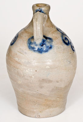Very Rare Small-Sized 18th Century Stoneware Jug w/ Cobalt Watch Spring Decoration