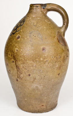 3 Gal. Stoneware Jug w/ Cobalt Floral Decoration, Manhattan, early 19th century