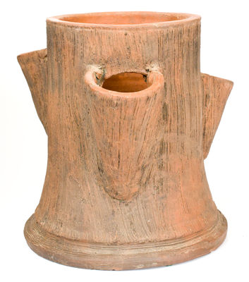 Midwestern Stoneware Stump-Form Flowerpot