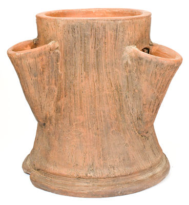 Midwestern Stoneware Stump-Form Flowerpot