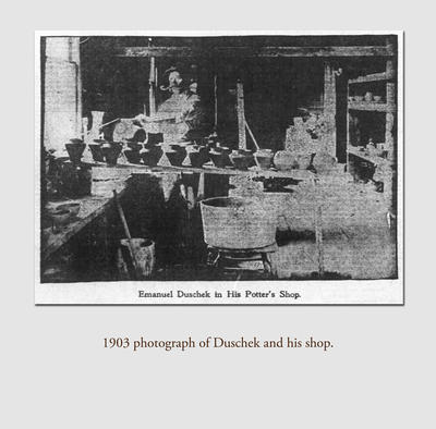 Rare Green-Glazed Redware Vase by Emanuel Duschek, Chicago, Illinois, circa 1900