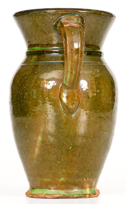 Large Green-Glazed Redware Pitcher, Strasburg, VA, circa 1890